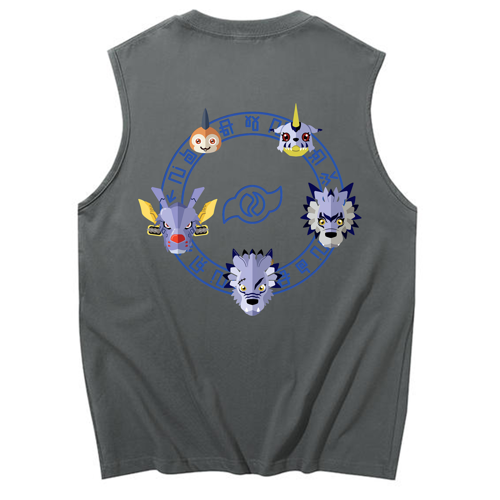 （画像用） Digimon デジタルモンスター/デジモン コットン100％タンクトップ（背面プリント）